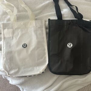 lululemon athletica Black and White retired Tote Bags
